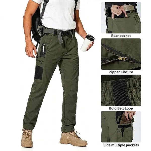 Men’s 3-Pack Tactical Cargo Pants – Multi-Pocket Outdoor Work & Hiking Pants
