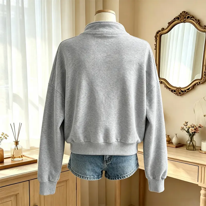 Women’s Oversized Half Zip Sweatshirt – Cozy Mock Neck Casual Pullover