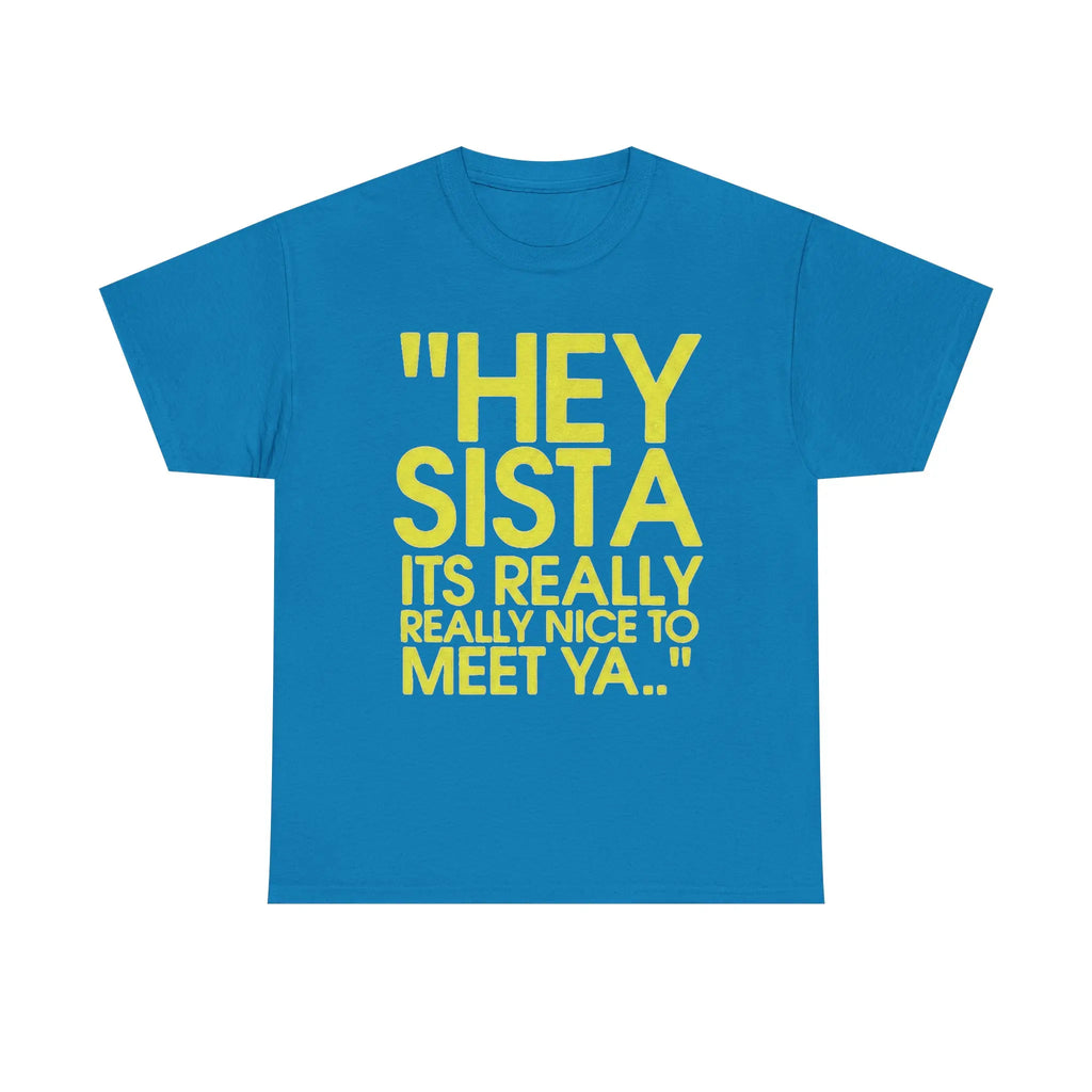 Hey Sista "It’s Really Nice to Meet Ya " Shirt/Sweatshirt/Hoodie – Funny Quote Graphic Cotton Tee