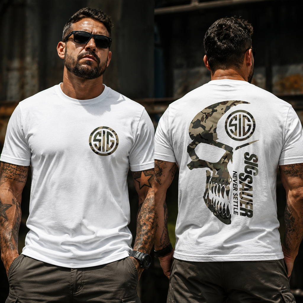 Men’s Camo Skull Graphic T-Shirt/Sweatshirt/Hoodie – Tactical Military Streetwear Back Print Tee