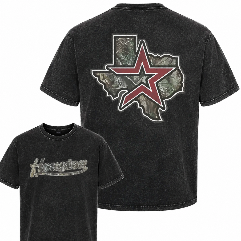 Houston Texas T-Shirt/Sweatshirt/Hoodie – Vintage Camo Star Graphic Tee