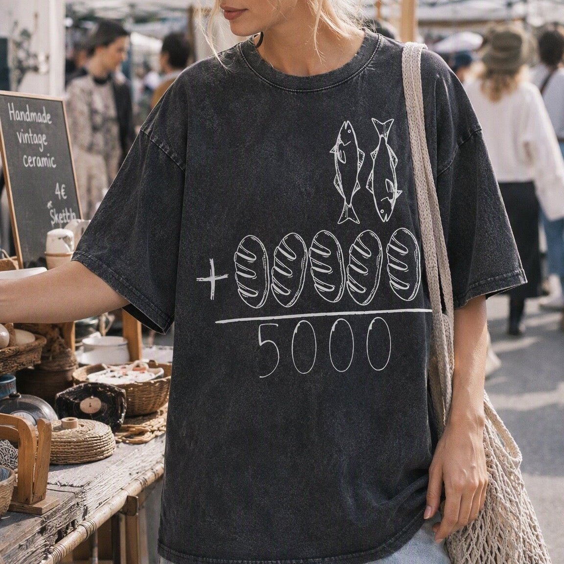 Five Loaves Two Fish Christian T-Shirt/Sweatshirt/Hoodie – Jesus Feeds the 5000 Vintage Faith Tee