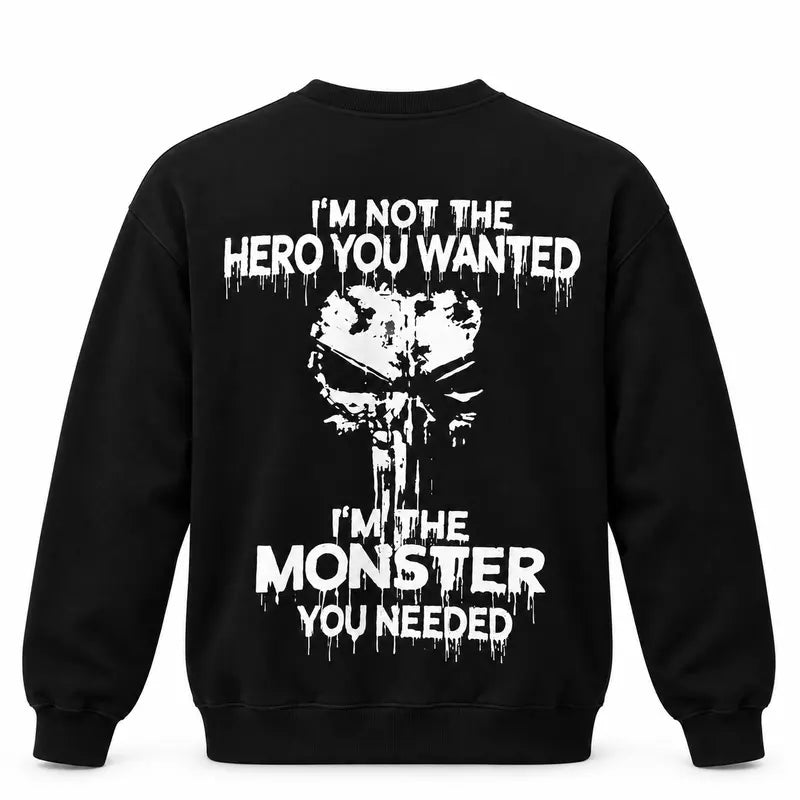 I'm Not the Hero Skull Graphic T-Shirt/Sweatshirt/Hoodie – Dark Grunge Streetwear Tee