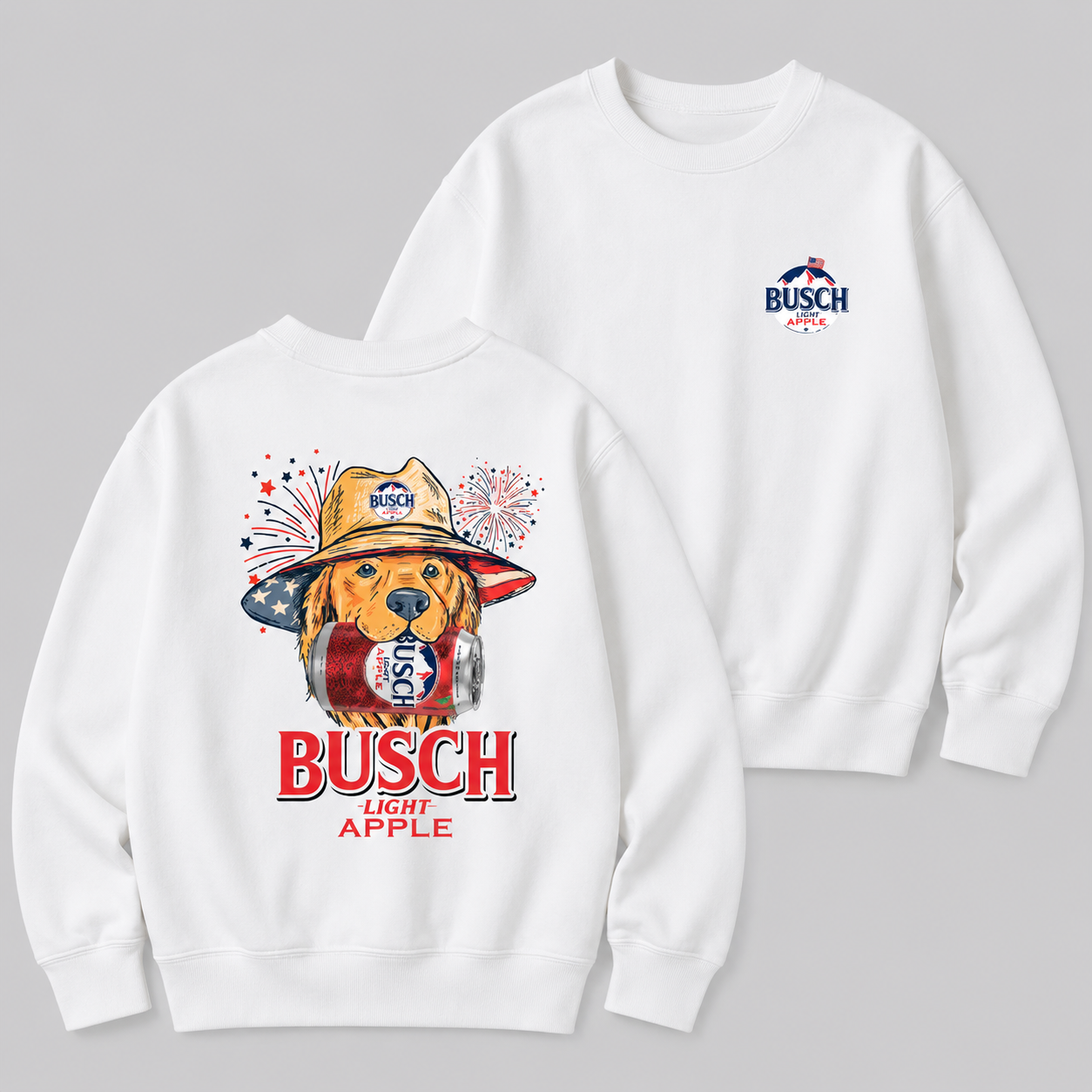 Busch Apple Funny Golden Beer & Dog Graphic Tee/Sweatshirt/Hoodie
