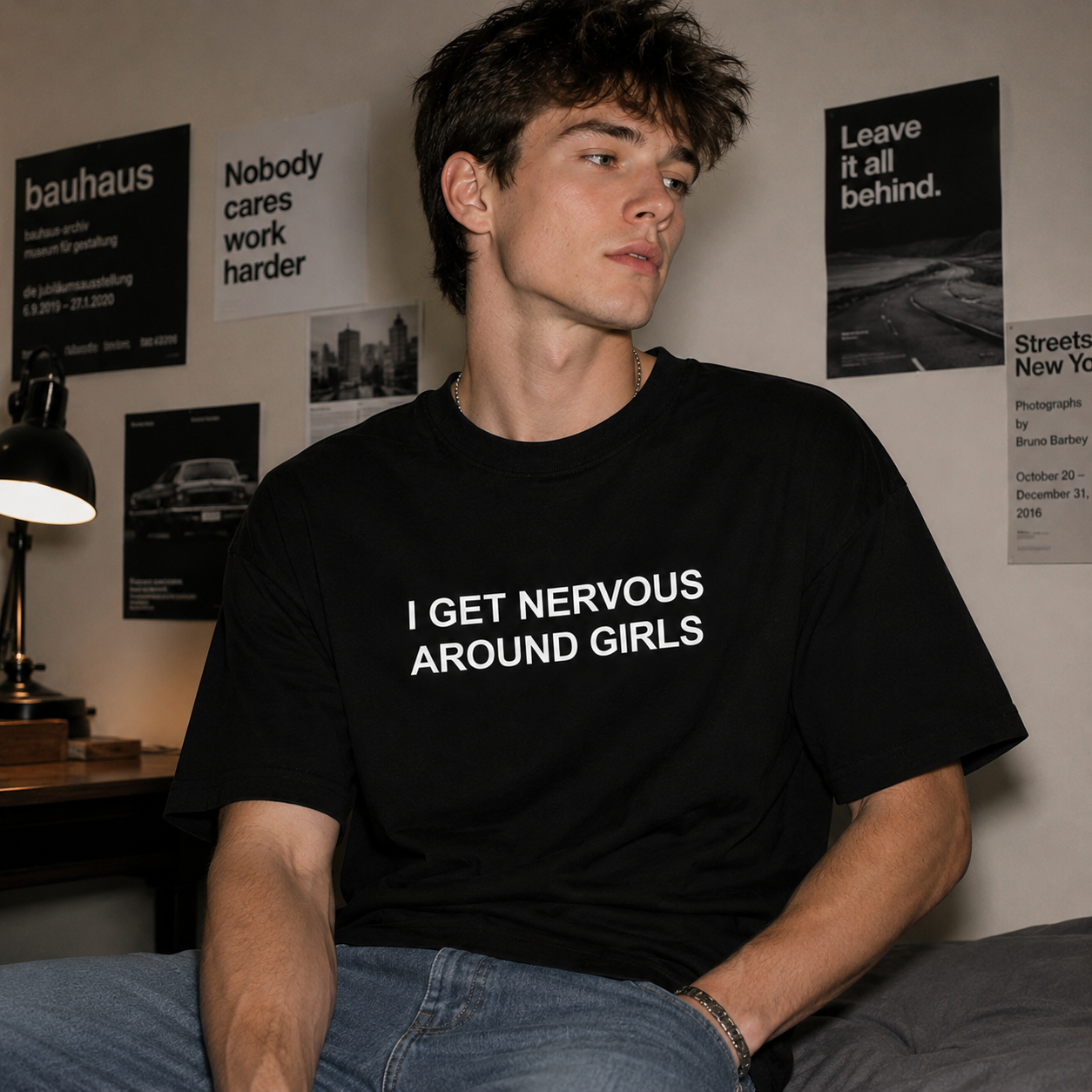 “I Get Nervous Around Girls” T-Shirt /Sweatshirt/Hoodie– Funny Introvert Tee