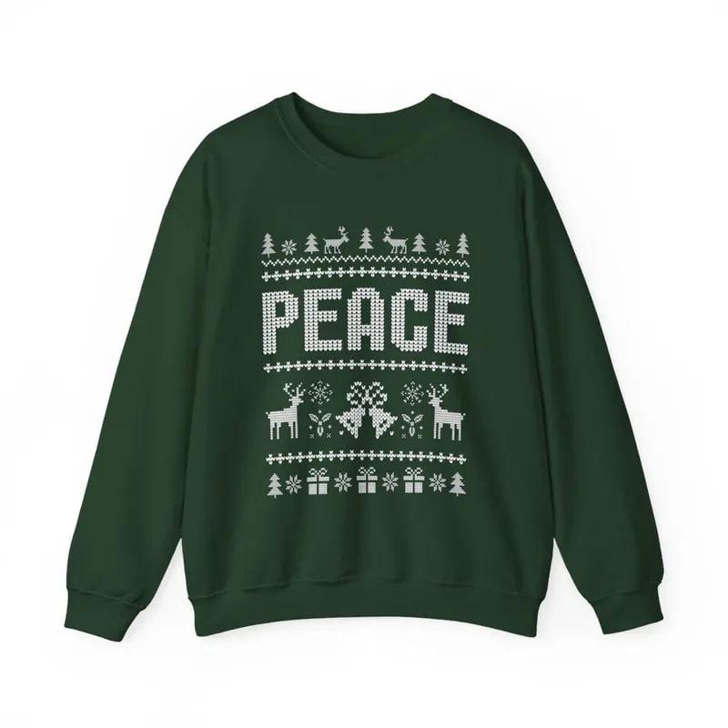 Funny ugly Christmas sweatshirts for couples, cute matching holiday outfits, plus 'I Come in Peace' sweatshirt for festive style