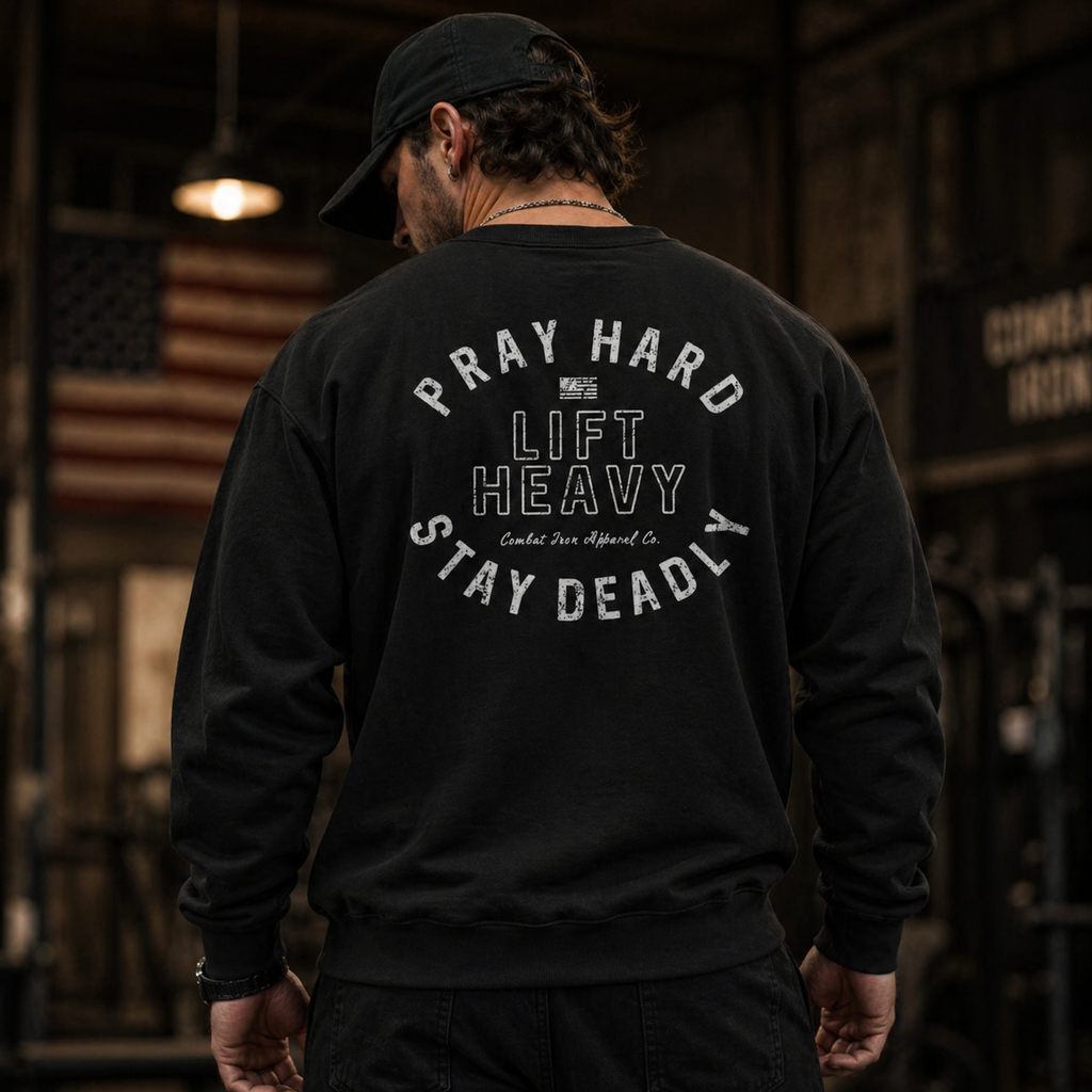 Pray Hard Lift Heavy Stay Deadly T-Shirt/Sweatshirt/Hoodie – Christian Gym Graphic Tee