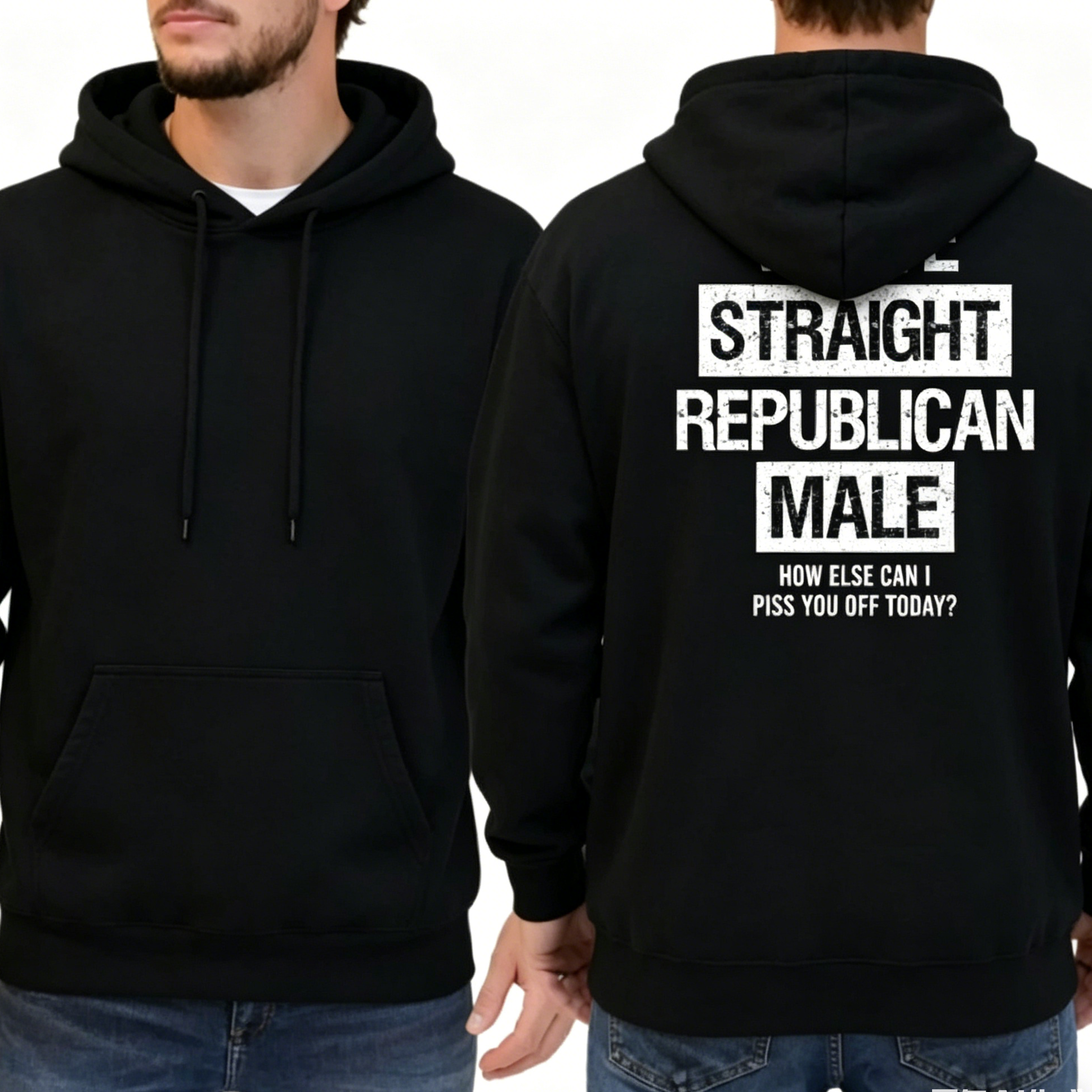 White Straight Republican Male T-Shirt/Sweatshirt/Hoodie – Funny Conservative Graphic Tee