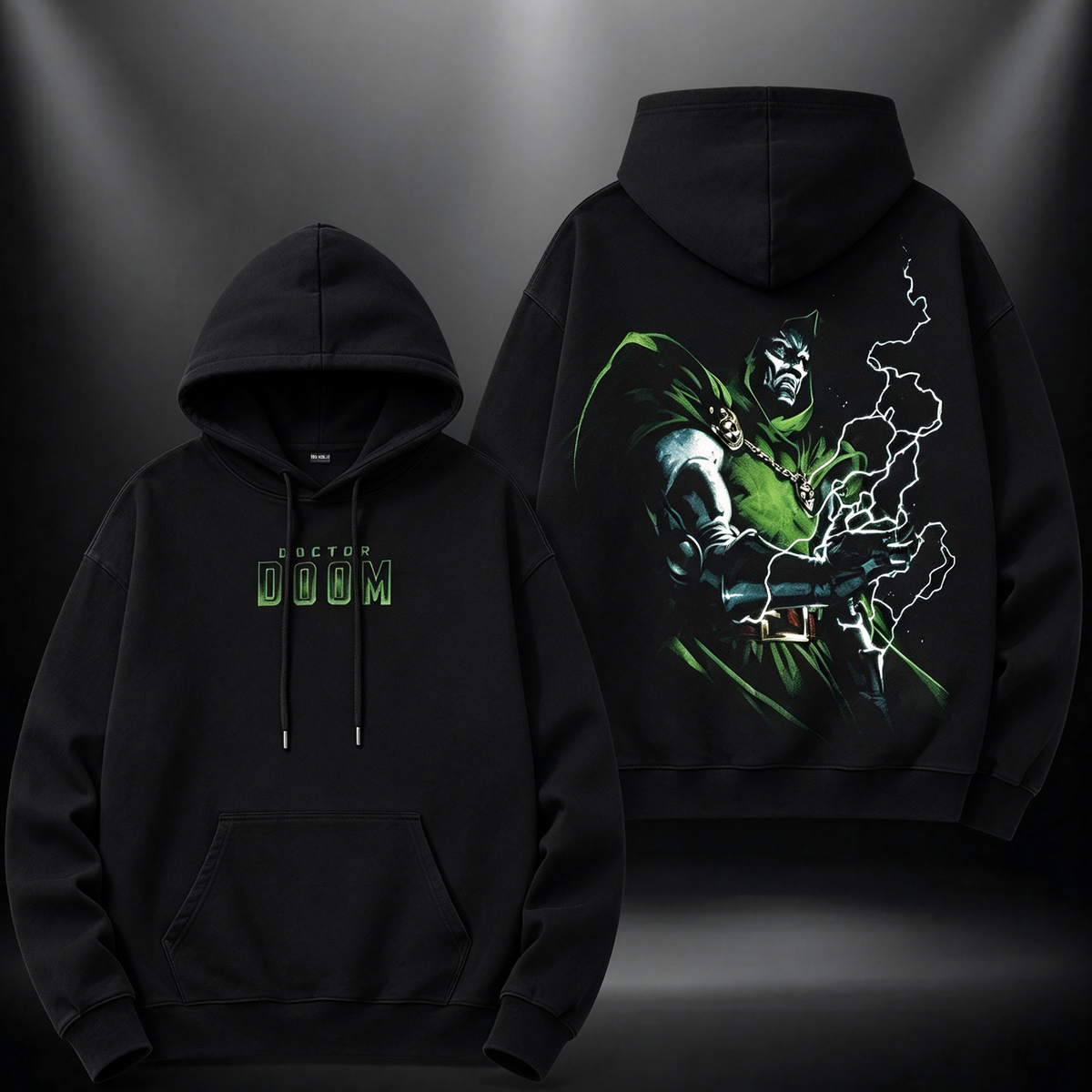 Doctor Doom Vintage Washed Graphic Tee – Oversized Double-Sided Comic T-Shirt/Sweatshirt/Hoodie