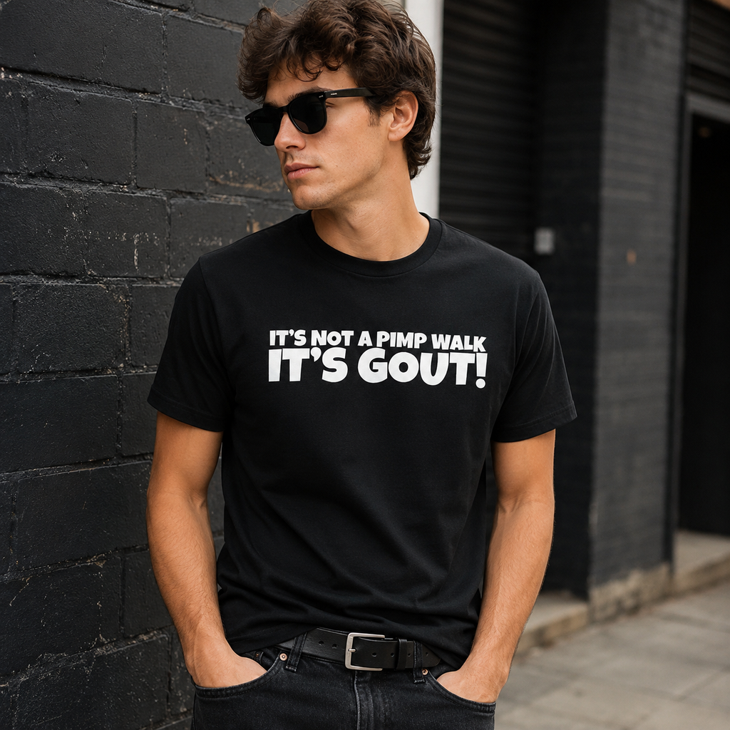 “It’s Not a Pimp Walk, It’s Gout!” T-Shirt/Sweatshirt/Hoodie – Funny Gout Graphic Tee