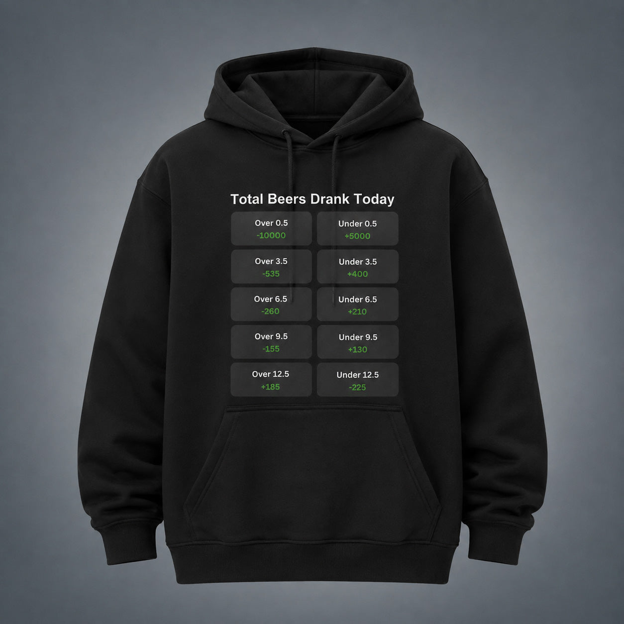 Total Beers Drank Today T-Shirt/Sweatshirt/Hoodie – Funny Sports Betting Odds Drinking Humor Graphic Tee