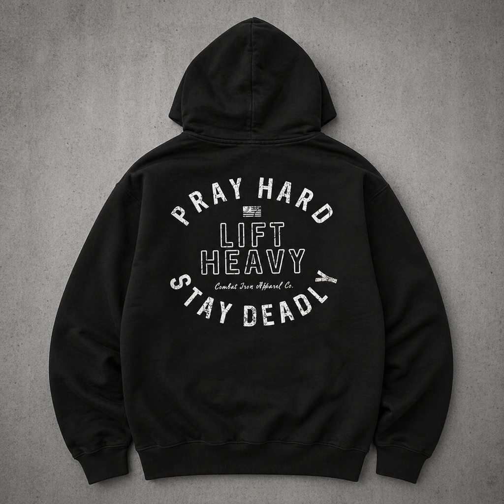 Pray Hard Lift Heavy Stay Deadly T-Shirt/Sweatshirt/Hoodie – Christian Gym Graphic Tee