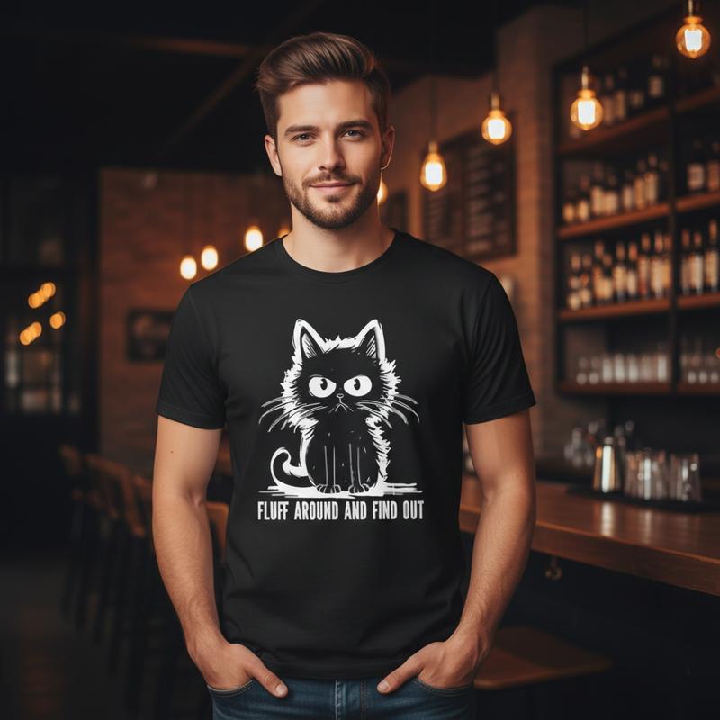 Funny Cat Shirt: Fluff Around And Find Out Graphic Tee, Cute Savage Cat Slogan, Sarcastic Humor, Unisex, Ideal Gift for Cat Lovers