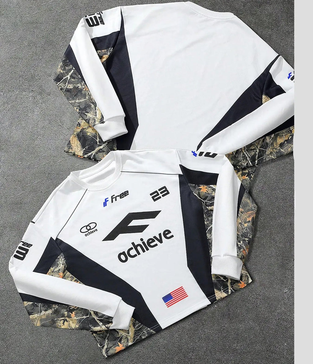 Racing Style Long Sleeve Shirt – Men's Retro Motorsport Streetwear