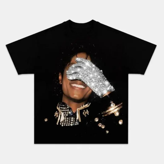 Michael Jackson Glove （ling Rhinestone）T-Shirt/Sweatshirt/Hoodie – Streetwear Graphic Tee Unisex