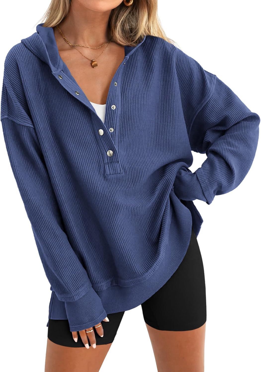Women's Oversized Hooded Knit Pullover – Cozy Fall Casual Sweater