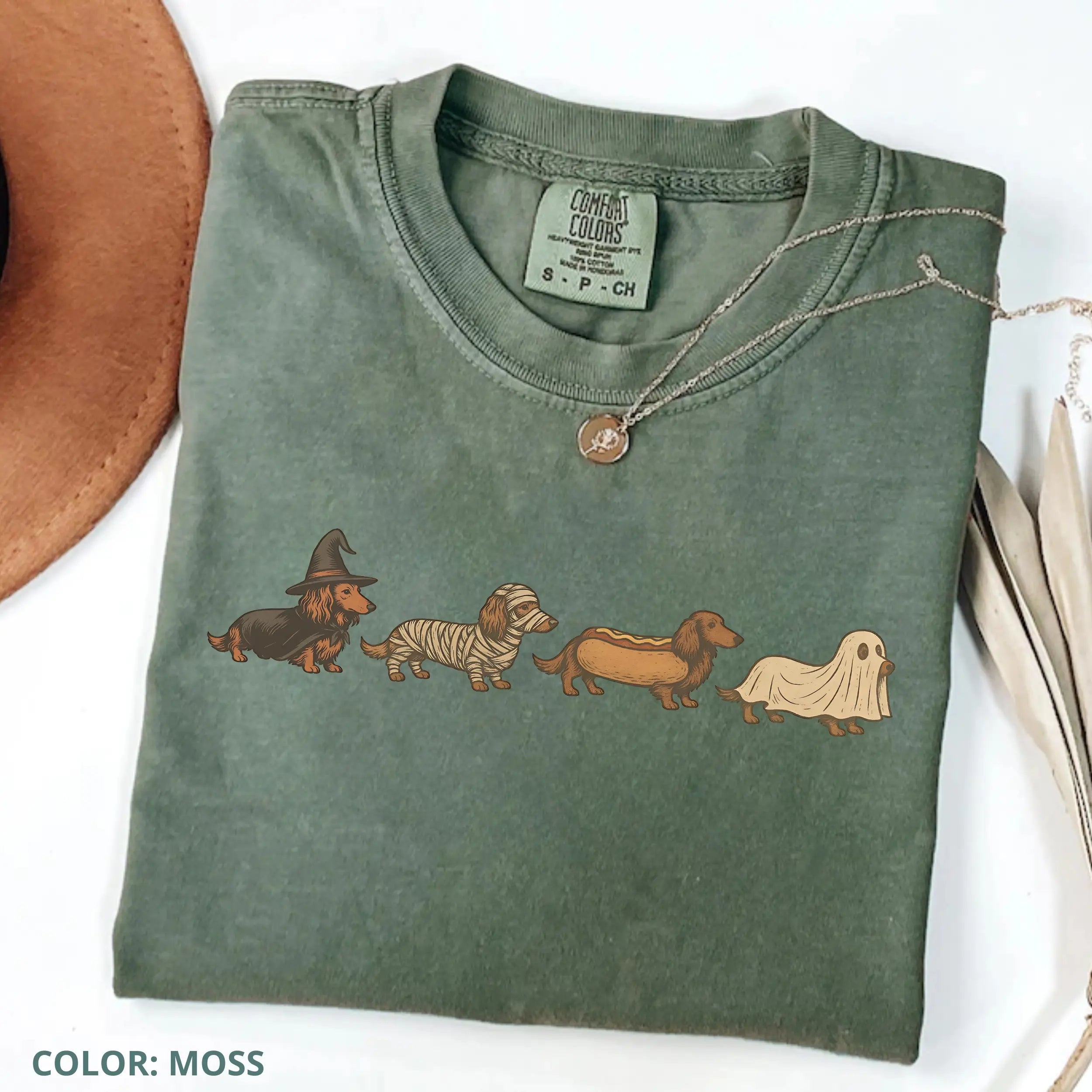 Halloween Dachshund T-Shirt/Sweatshirt/Hoodie – Cute Dog Lover Graphic Tee, Spooky Season Pet Shirt