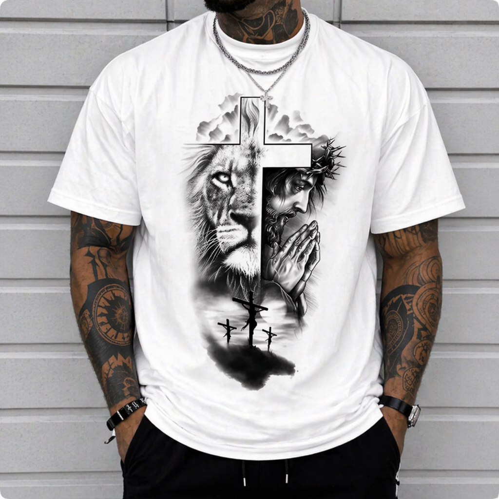 Lion of Judah Cross T-Shirt /Sweatshirt/Hoodie– Christian Faith Graphic Tee