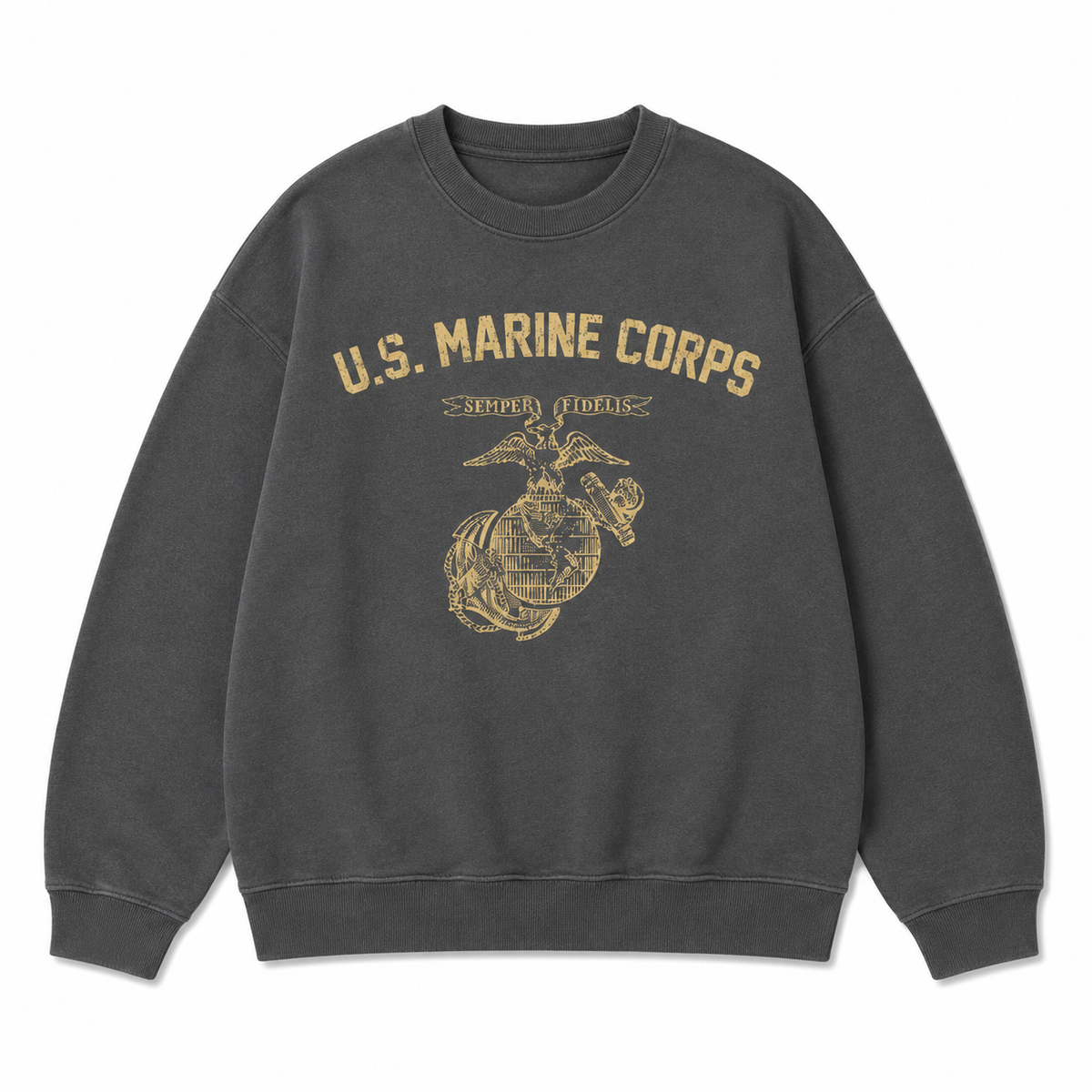 U.S. Marine Corps Vintage T-Shirt/Sweatshirt/Hoodie – Semper Fidelis Military Graphic Tee, Retro USMC Style Shirt