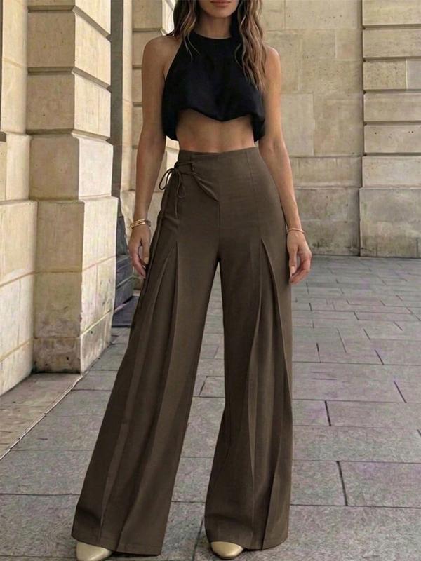 Women’s High-Waist Wide-Leg Pants – Pleated Tailored Casual Trousers