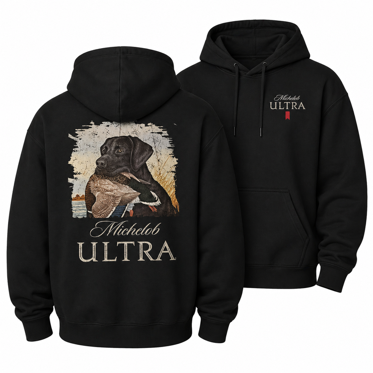 Mallard Duck & Hunting Dog T-Shirt/Sweatshirt/Hoodie – Vintage Outdoor Beer Lover Graphic Tee