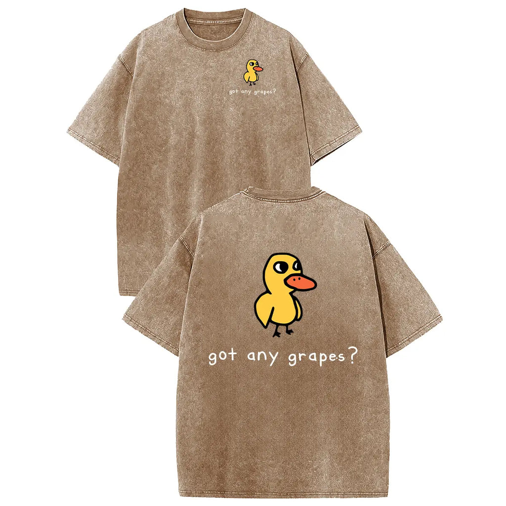 Got Any Grapes? Funny Duck Graphic T-Shirt/Sweatshirt/Hoodie – Vintage Washed Cotton Streetwear Tee