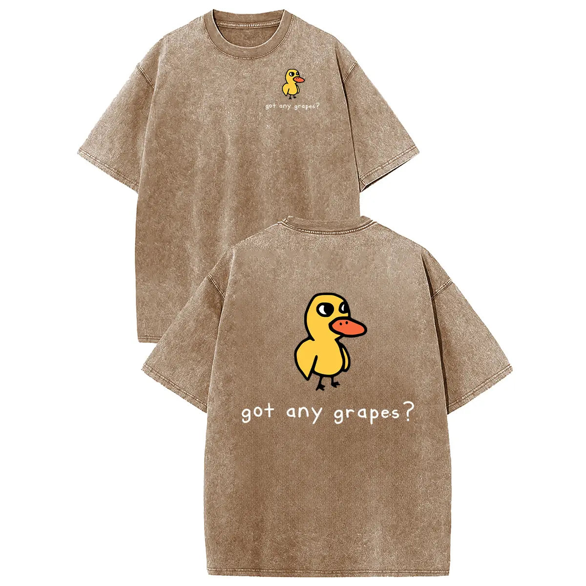 Got Any Grapes? Funny Duck Graphic T-Shirt/Sweatshirt/Hoodie – Vintage Washed Cotton Streetwear Tee