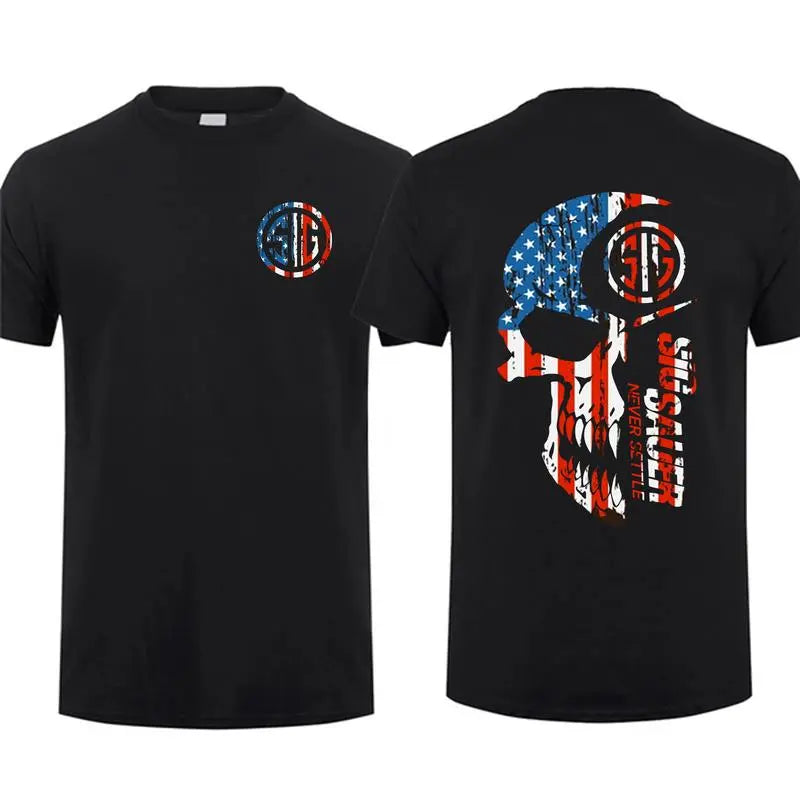 Unisex American Flag Tee - Gun Lover Tactical Skull T-Shirt/Sweatshirt/Hoodie