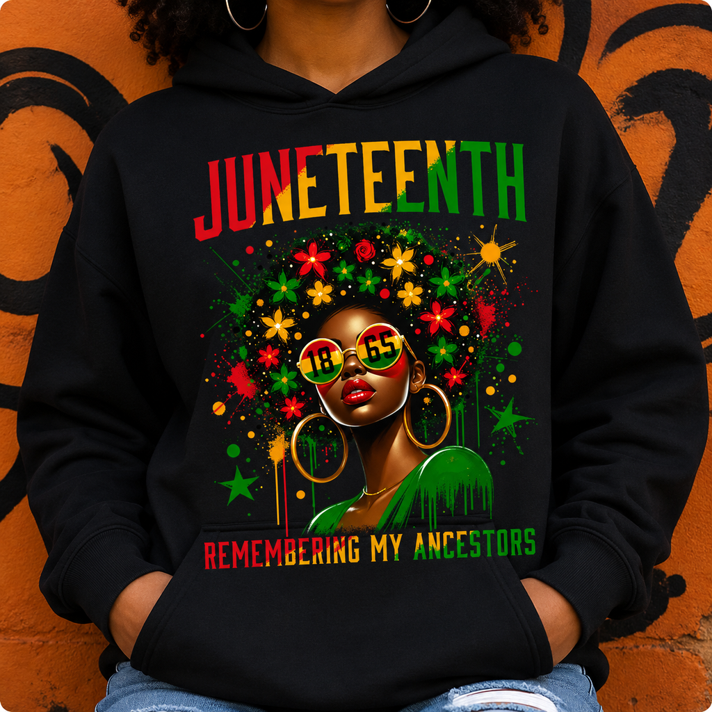 Stylish and Versatile Juneteenth Women's T-Shirts👑/Sweatshirt/Hoodie – Remembering My Ancestors Since 1865