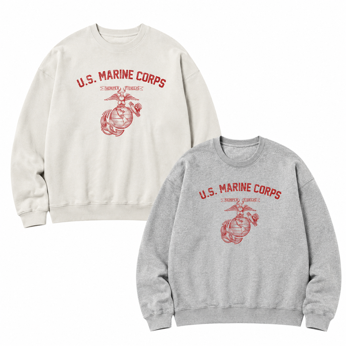 U.S. Marine Corps Vintage T-Shirt/Sweatshirt/Hoodie – Semper Fidelis Military Graphic Tee, Retro USMC Style Shirt