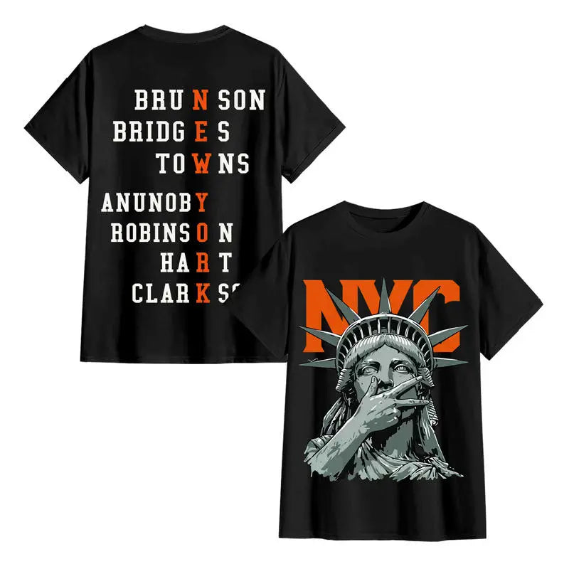 NewYork 2 side Knicks Roster Graphic T-Shirt/Sweatshirt/Hoodie - Basketball Fans Apparel