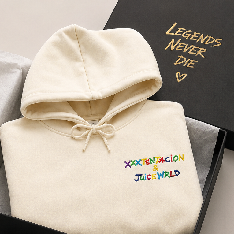 XXXTENTACION & Juice WRLD Tribute Hoodie/Sweatshirt/T-shirt – Vintage Rap Graphic Front & Back Pullover Sweatshirt