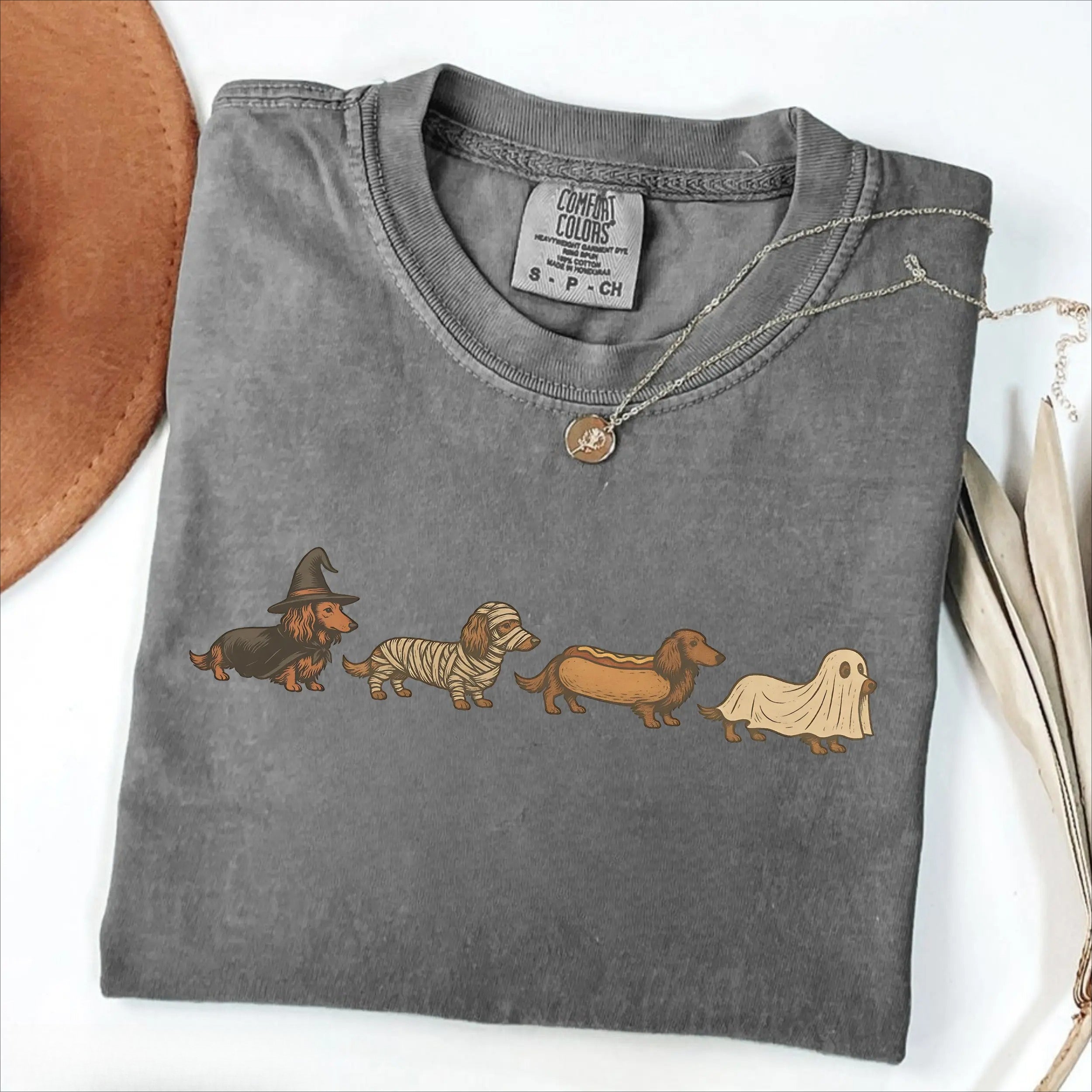 Halloween Dachshund T-Shirt/Sweatshirt/Hoodie – Cute Dog Lover Graphic Tee, Spooky Season Pet Shirt