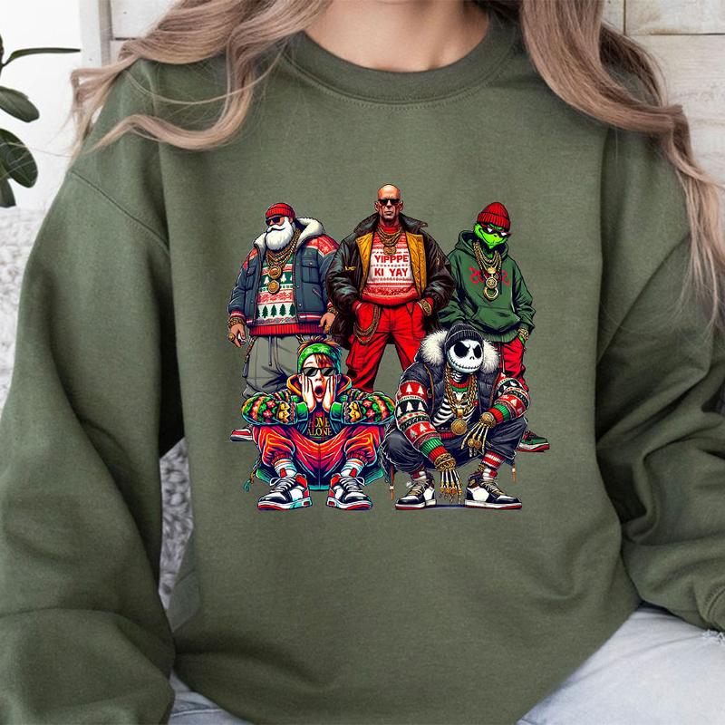 THUGLIFE Christmas Shirt, Christmas Movies Shirt, Xmas Graphic Tee Comfort Cotton Fabric Top Fabric Top