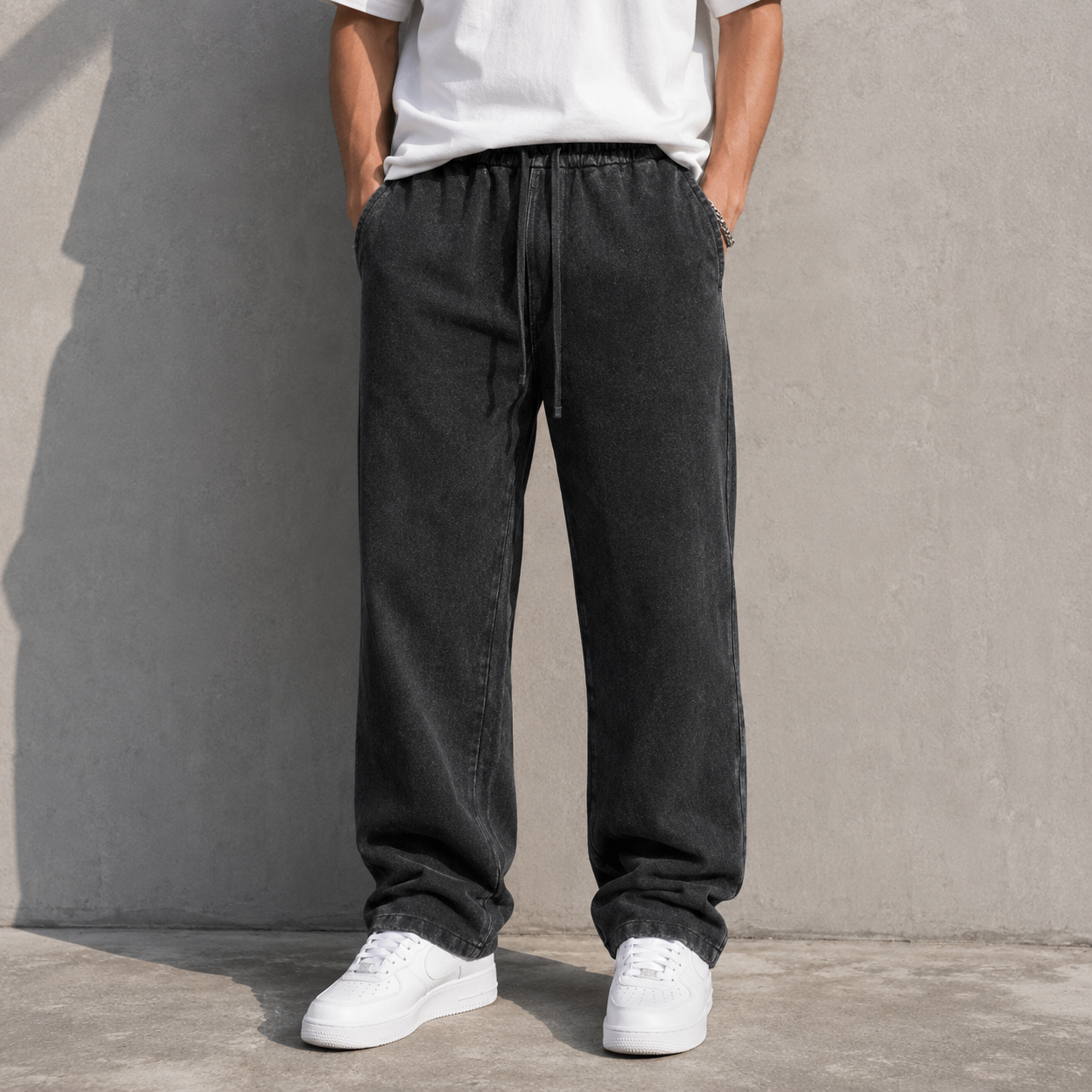 Men’s Acid Wash Sweatpants – Vintage Washed Loose Fit Straight Leg Casual Pants, Unisex Everyday Bottoms, 1-Pack or 2-Pack