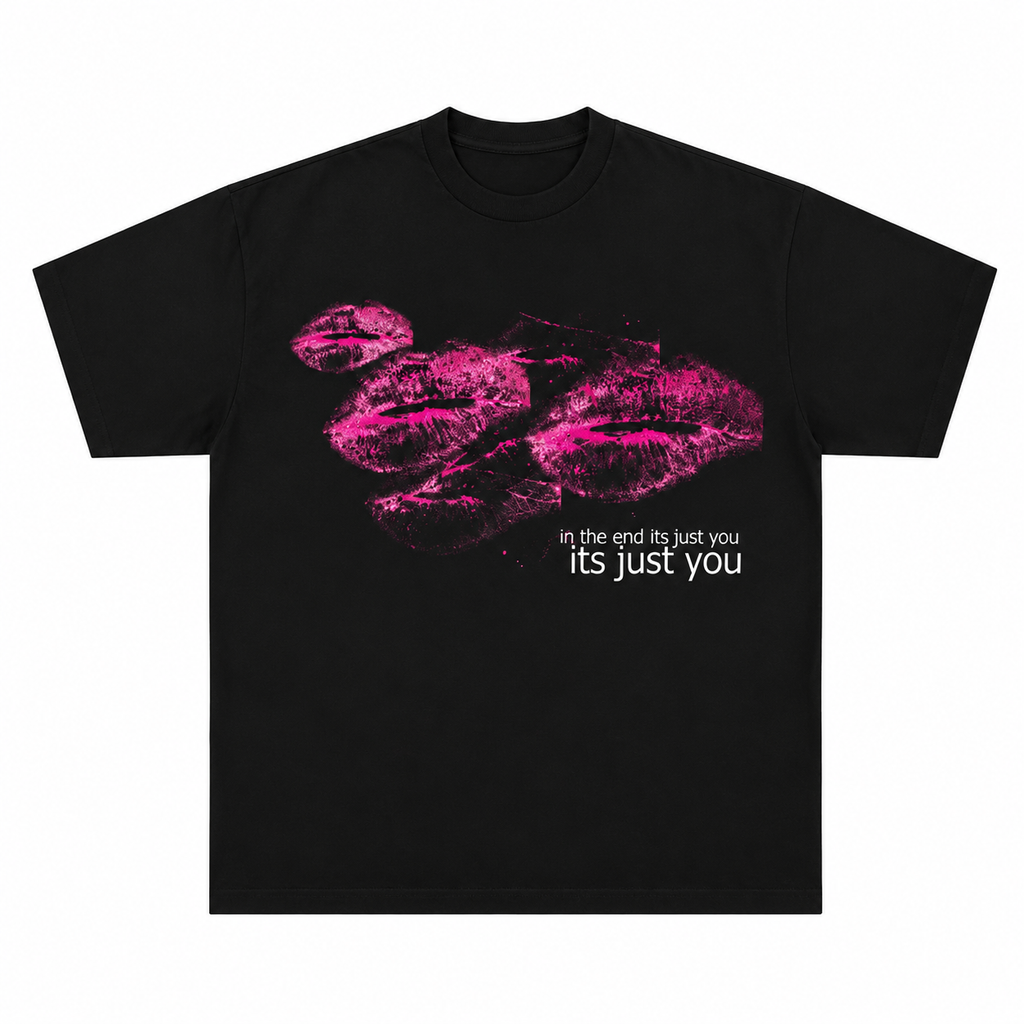 It's Just You T-Shirt/Sweatshirt/Hoodie – Minimalist Lips Graphic Tee, Cute Aesthetic Streetwear Shirt