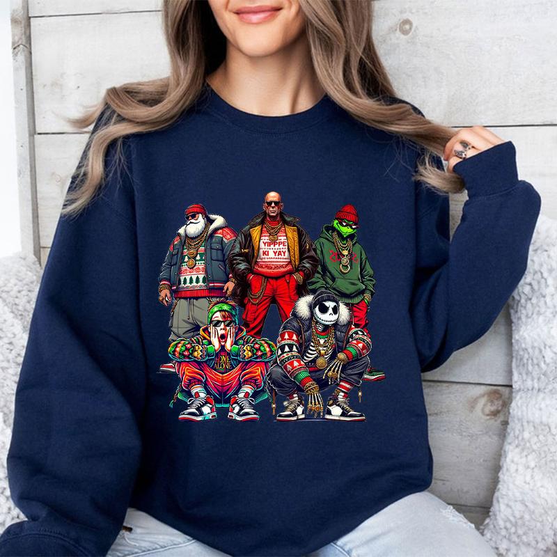 THUGLIFE Christmas Shirt, Christmas Movies Shirt, Xmas Graphic Tee Comfort Cotton Fabric Top Fabric Top