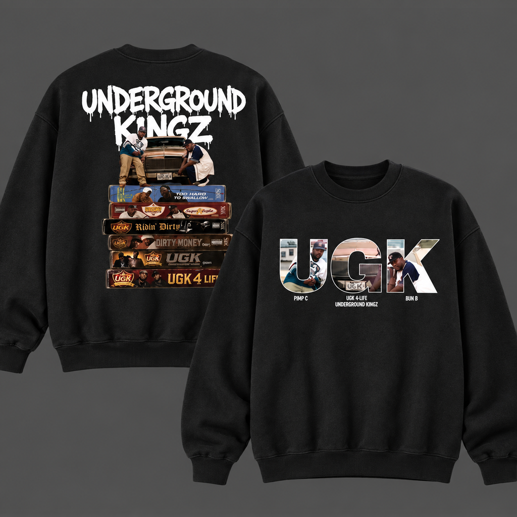 UGK Underground Kingz Graphic T-Shirt/Sweatshirt/Hoodie – Vintage Hip Hop Front & Back Rap Tee , Gift For Fan