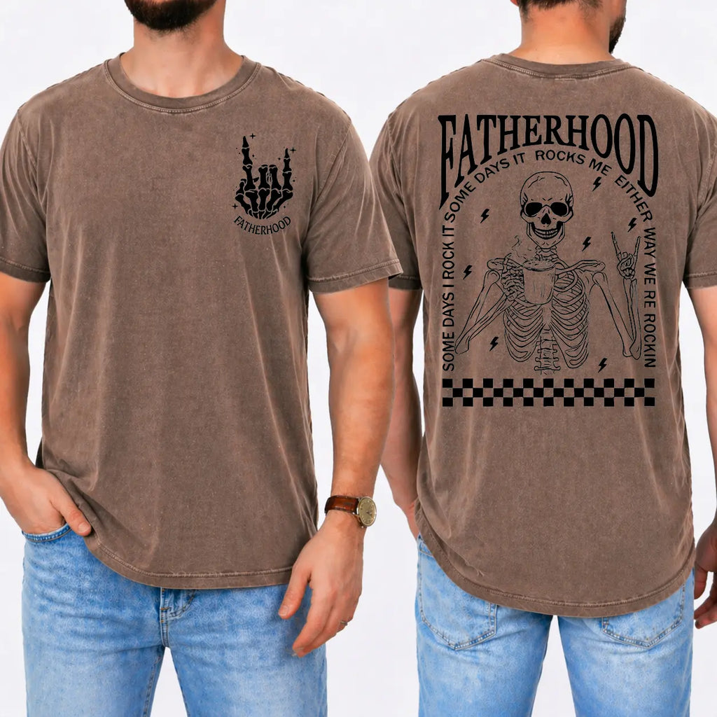 Fatherhood Graphic Tee 💀 – Some Days I Rock It Vintage Dad Shirt/Sweatshirt/Hoodie