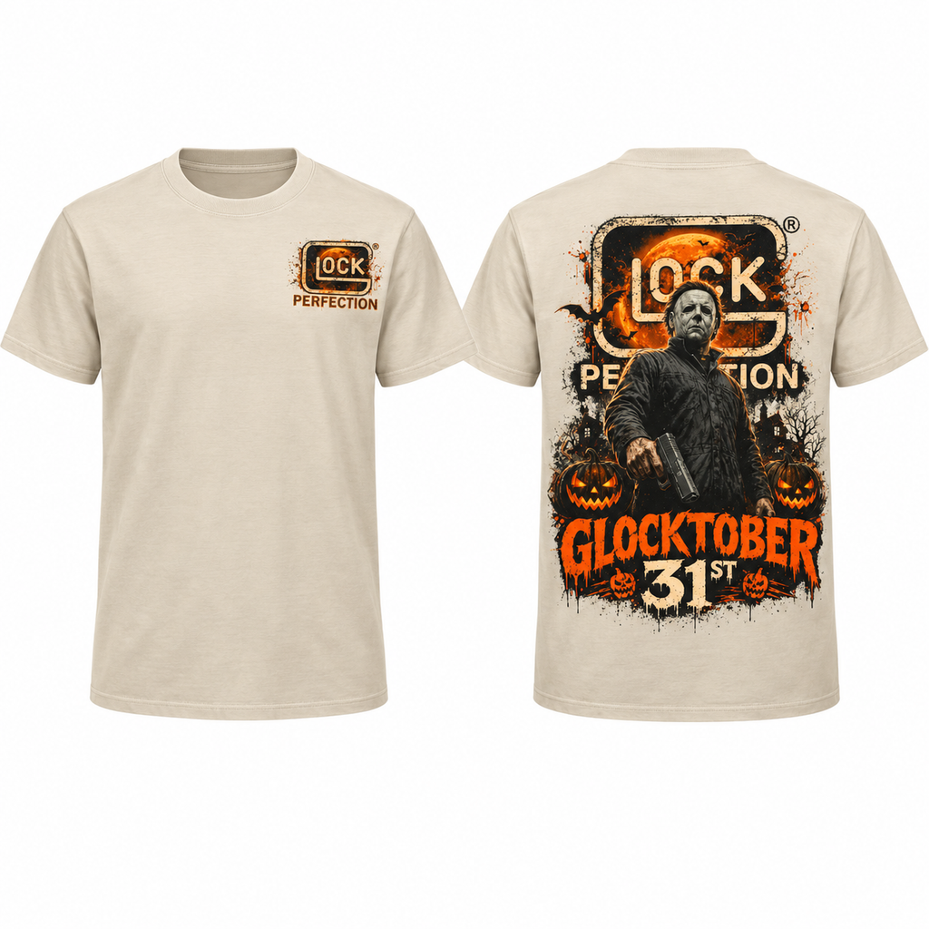 Michael Myers Glocktober 31st Halloween Graphic T-Shirt/Sweatshirt/Hoodie – Horror Pumpkin Front & Back Tee