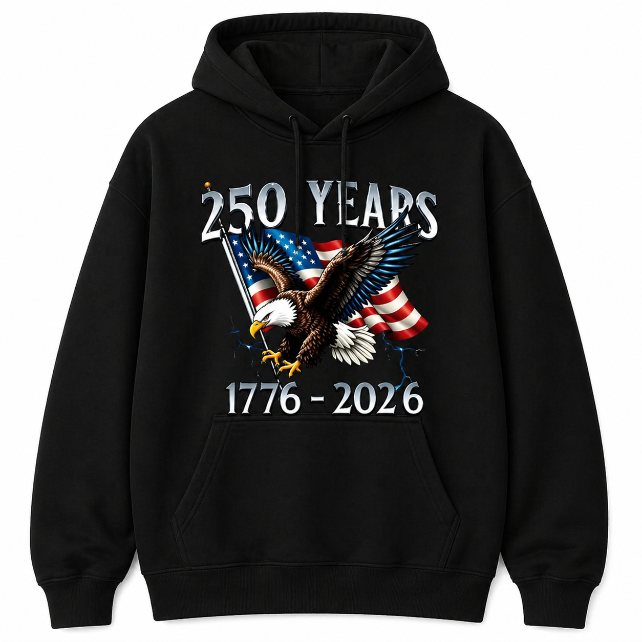 250 Years 1776–2026 T-Shirt/Sweatshirt/Hoodie – USA Anniversary Patriotic Eagle Graphic Tee