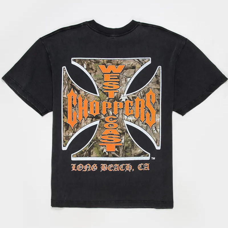 West Coast Choppers Camo Graphic T-Shirt/Sweatshirt/Hoodie – Vintage Washed Boxy Biker Tee