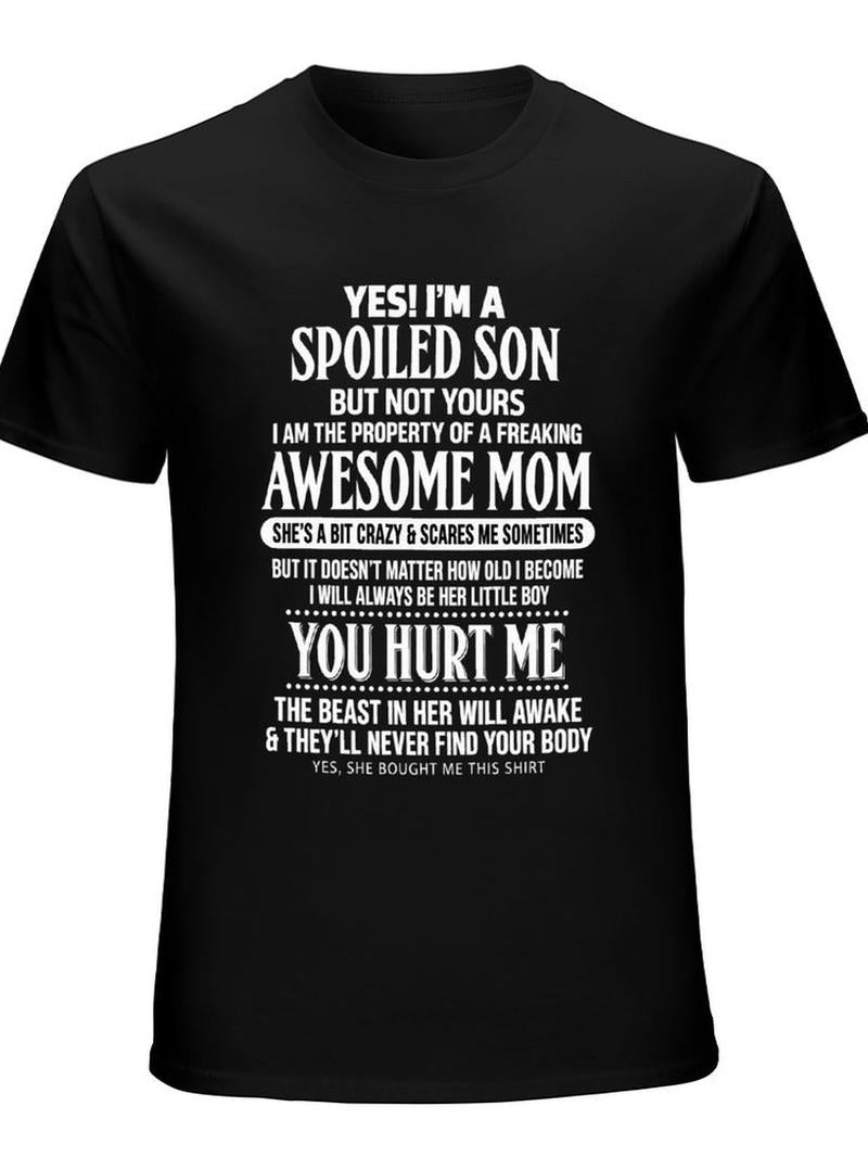 Spoiled Son Funny T-Shirt/Sweatshirt/Hoodie – Awesome Mom Vintage Washed Graphic Tee