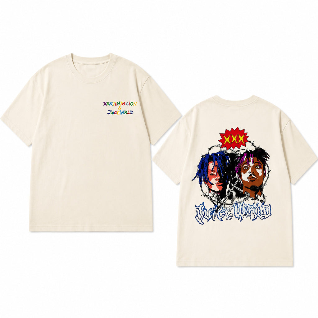 XXXTENTACION & Juice WRLD Tribute Hoodie/Sweatshirt/T-shirt – Vintage Rap Graphic Front & Back Pullover Sweatshirt