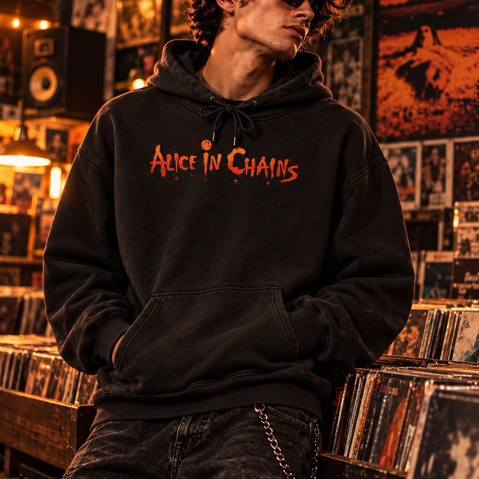 Alice in Chains Vintage Washed T-Shirt/Sweatshirt/Hoodie – Oversized Grunge Rock Graphic Tee