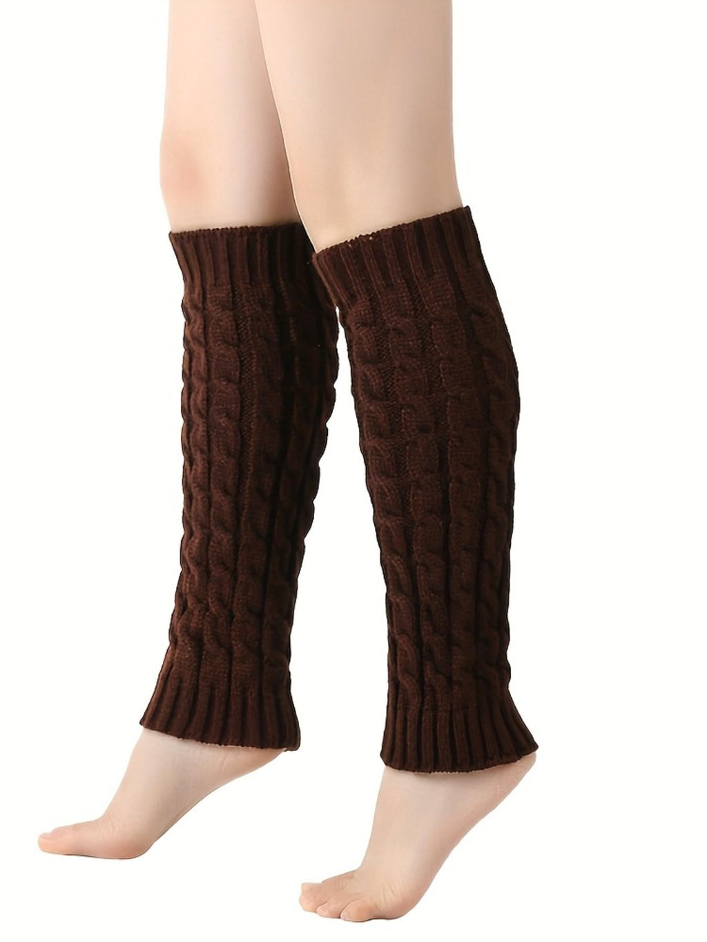 (2PCS) Women's Cable Knit Leg Warmers – Cozy Winter Boot Cuffs & Knit Accessories