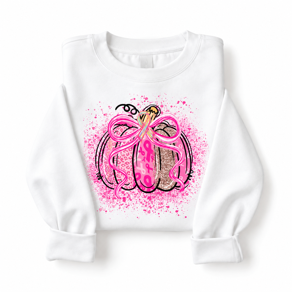 Breast Cancer Awareness Sweatshirts/Hoodie/T-Shirt – Pink Ribbon October & Pumpkin Fall Collection