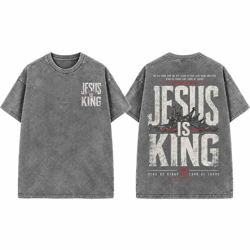 Jesus Is King Christian Hoodie/Sweatshirt/T-Shirt – Vintage Distressed Faith Graphic Streetwear Pullover