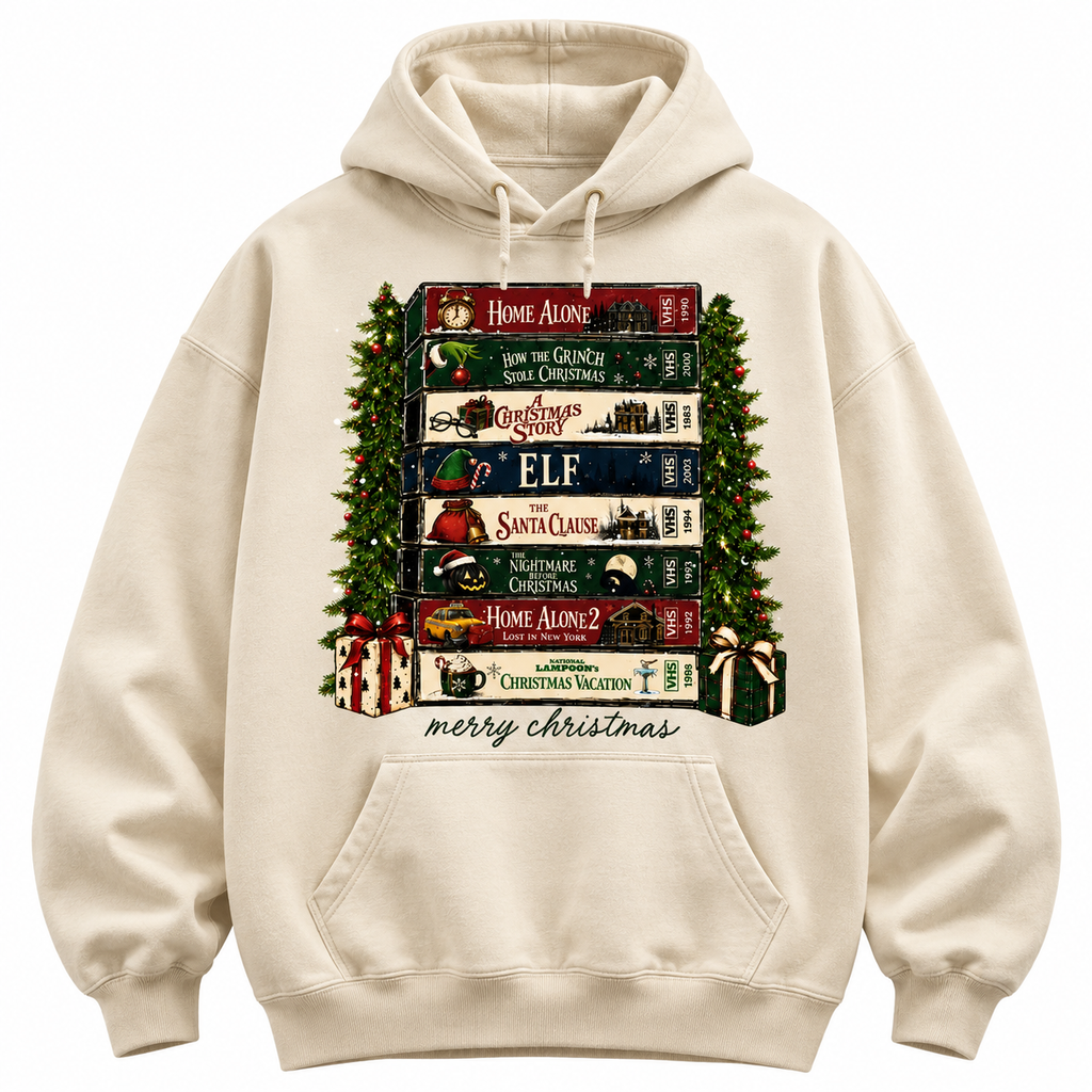 Christmas Movie VHS T-Shirt/Sweatshirt/Hoodie – Retro Holiday Nostalgia Graphic Tee