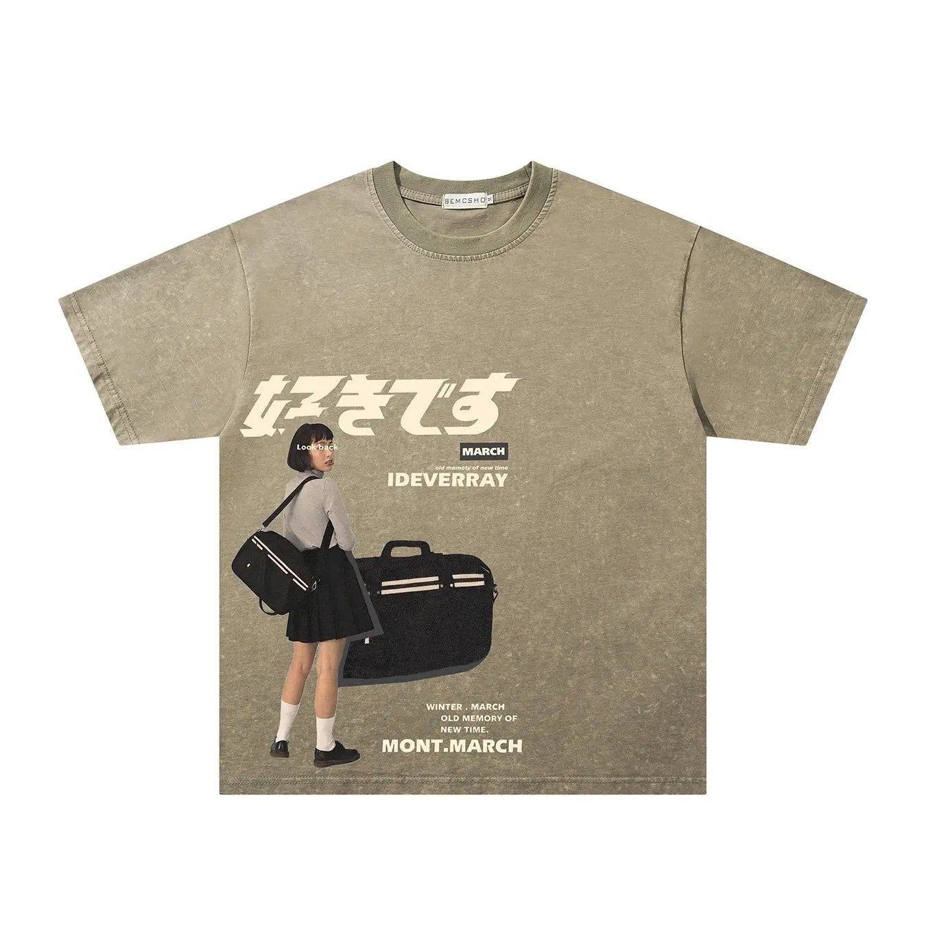 Tokyo Style Graphic Tee – Vintage Washed Oversized Streetwear Shirt/Sweatshirt/Hoodie
